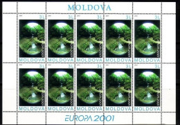 MOLDAWIEN EUROPA CEPT 2001 WASSERFALL KLEINBOGEN 388 POSTFRISCH(MINT) - 2001