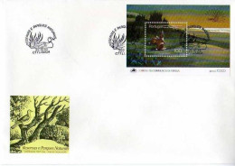 PORTUGAL BLOCK 48 FDC NATURSCHUTZGEBIET SAO JACINTO 1985 KANINCHEN - FDC