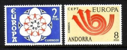 ANDORRA SPANISCH MI-NR. 84-85 POSTFRISCH(MINT) EUROPA 1973 - POSTHORN - 1973