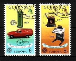 GUERNSEY MI-NR. 189-190 GESTEMPELT(USED) EUROPA 1979 POSTWESEN AUTO TELEFON BRIEFKASTEN - 1979