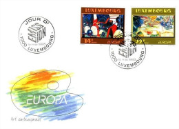 LUXEMBOURG MI-NR. 1318-1319 FDC EUROPA 1993 ZEITGENÖSSISCHE KUNST - 1993