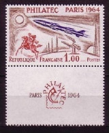 FRANKREICH MI-NR. 1480 Mit Zierfeld Unten POSTFRISCH(MINT) PHILATEC PARIS 1964 PFERD - Paarden