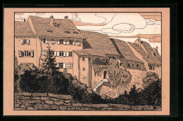 Künstler-AK Liestal, Pfarrhaus Und Ringmauer  - Liestal