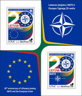 Lithuania Litauen Lituanie 2024 20 Years In EU And NATO BeePost Block MNH - OTAN
