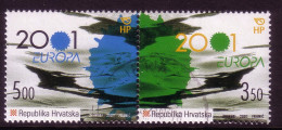 KROATIEN MI-NR. 570-571 GESTEMPELT(USED) EUROPA 2001 WASSER - 2001