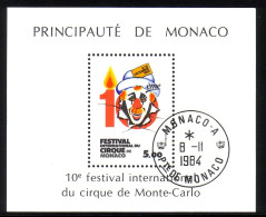 MONACO BLOCK 27 GESTEMPELT(USED) ZIRKUSFESTIVAL MONTE CARLO 1984 - Circo