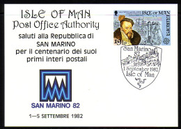 ISLE OF MAN SONDERPOSTKARTE P 1 MIT MI-NR. 214 GESTEMPELT SAN MARINO 82 EUROPA 1982 - 1982