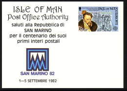 ISLE OF MAN SONDERPOSTKARTE P 1 MIT MI-NR. 214 POSTFRISCH(MINT) SAN MARINO 82 EUROPA 1982 - 1982