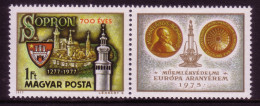 UNGARN MI-NR. 3206 A POSTFRISCH(MINT) ZIERFELD RECHTS EUROPÄISCHE DENKMALSCHUTZ GOLDMEDAILLE STADT SOPRON - Nuovi