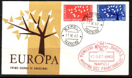 ITALIEN MI-NR. 1129-1130 FDC EUROPA CEPT 1962 BAUM STEMPEL NAPOLI - 1962