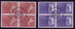 DÄNEMARK MI-NR. 749-750 O 4er BLOCK EUROPA 1982 - HISTORISCHE EREIGNISSE FRAUENWAHLRECHT - 1982