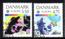 DÄNEMARK MI-NR. 1000-1001 O EUROPA 1991 - EUROPÄISCHE WELTRAUMFAHRT - 1991