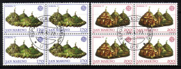 SAN MARINO MI-NR. 1131-1132 GESTEMPELT(USED) 4er BLOCK EUROPA 1977 - LANDSCHAFTEN - 1977