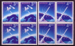 NORWEGEN MI-NR. 1062-1063 POSTFRISCH(MINT) 4er BLOCK EUROPA 1991 EUROPÄISCHE WELTRAUMFAHRT - 1991