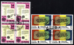 ANDORRA SPANISCH MI-NR. 153-154 GESTEMPELT(USED) 4er BLOCK EUROPA 1982 HISTORISCHE EREIGNISSE - 1982