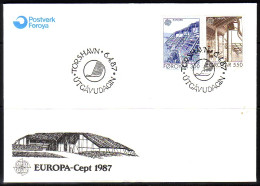 FÄRÖER MI-NR. 149-150 FDC EUROPA 1987 MODERNE ARCHITEKTUR - 1987