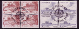 DÄNEMARK MI-NR. 639-640 O 4er BLOCK EUROPA 1977 - LANDSCHAFTEN - 1977