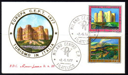 ITALIEN MI-NR. 1567-1568 FDC EUROPA 1977 - LANDSCHAFTEN STEMPEL MILANO - 1977