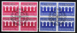 SCHWEIZ MI-NR. 1270-1271 GESTEMPELT(USED) 4er BLOCK EUROPA 1984 BRÜCKE - 1984