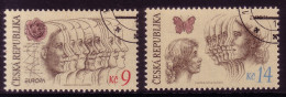 TSCHECHISCHE REPUBLIK MI-NR. 76-77 GESTEMPELT(USED) EUROPA 1995 FRIEDEN Und FREIHEIT ROSE SCHMETTERLING - 1995