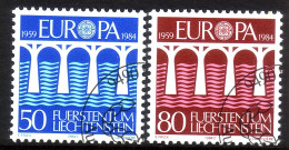 LIECHTENSTEIN MI-NR. 837-838 GESTEMPELT(USED) EUROPA 1984 BRÜCKE - 1984