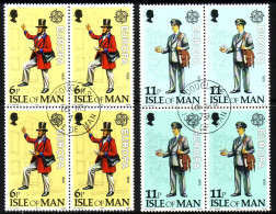 ISLE OF MAN MI-NR. 142-143 O 4er BLOCK EUROPA 1979 POST- Und FERNMELDEWESEN POSTBOTE - 1979