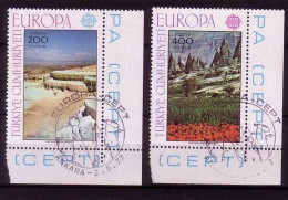 TÜRKEI MI-NR. 2415-2416 O ECKRAND EUROPA 1977 - LANDSCHAFTEN PAMUKKALE - Used Stamps