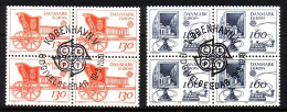 DÄNEMARK MI-NR. 686-687 GESTEMPELT(USED) 4er BLOCK EUROPA 1979 POSTWESEN POSTKUTSCHE - 1979