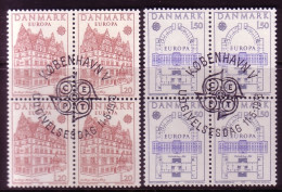 DÄNEMARK MI-NR. 662-663 GESTEMPELT(USED) 4er BLOCK EUROPA 1978 BAUDENKMÄLER SCHLOSS FREDERIKSBERG - 1978