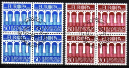 LIECHTENSTEIN MI-NR. 837-838 GESTEMPELT(USED) 4er BLOCK EUROPA 1984 BRÜCKE - 1984