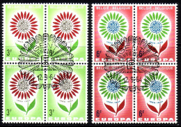 BELGIEN MI-NR. 1358-1359 GESTEMPELT(USED) 4er BLOCK EUROPA 1964 - 1964