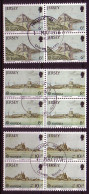 JERSEY MI-NR. 177-179 O 4er BLOCK EUROPA 1978 BAUDENKMÄLER SCHLOSS FESTUNG - 1978