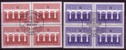 FÄRÖER MI-NR. 97-98 GESTEMPELT(USED) 4er BLOCK EUROPA 1984 BRÜCKE - 1984