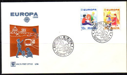 MALTA MI-NR. 816-817 FDC EUROPA 1989 KINDERSPIELE - 1989