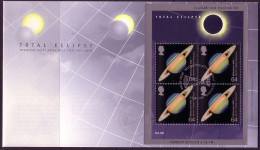 GROSSBRITANNIEN BLOCK 7 FDC TOTAL ECLIPSE SONNENFINSTERNIS 1999 - Blocks & Miniature Sheets