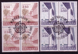 DÄNEMARK MI-NR. 781-782 O 4er BLOCK EUROPA 1983 GROSSE WERKE SALLINGSUND-BRÜCKE - 1983