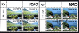 FÄRÖER MI-NR. 246-247 O 4er BLOCK NORDEN 1993 TOURISMUS - 1993