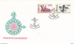 Norway, 1985, Port Authorities - Hydrography, Mi# 936/37 FDC - FDC
