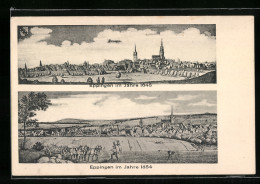AK Eppingen, Ortsansicht Im Jahr 1645 Und 1845  - Eppingen