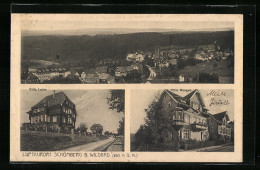 AK Schömberg B. Wildbad, Villa Luise, Villa Menges, Panorama  - Schömberg