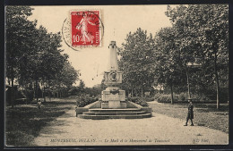 CPA Montreuil-Bellay, Le Mail Et Le Monument De Toussenel  - Montreuil Bellay