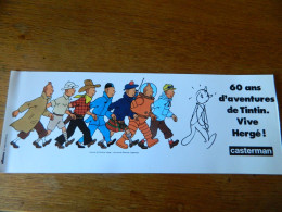 HERGE +TINTIN:  RARE BANDE 30CMX11 CM PUBLICITAIRE CASTERMAN -60 ANS D'AVENTURE DE TINTIN VIVE HERGE (A ENCADRER) - Hergé