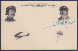 CPA Aviation Autographe Signature De Pelletier Pilote Aviateur + Parachutisme Gayat De Castella - Aviateurs & Astronautes