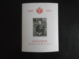 MONACO BF 8 - 25 ANS Du REGNE DE S.A.S. RAINIER III** - Blocks & Sheetlets