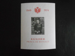 MONACO BF 8 - 25 ANS Du REGNE DE S.A.S. RAINIER III** - Blocks & Kleinbögen