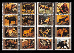 0225a/ Umm Al Qiwain N°1530 / 1545 Tirage Sur Carton Karton Proof Animaux Animals Orang Utan Bear Koala Wolf - Monkeys