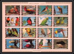 0121/ Michel N°1242 / 1257 Parrots And Finches Oiseaux (birds) Umm Al Qiwain ** MNH Non Dentelé Imperf  - Papagayos