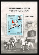 Aden - 1058 Kathiri State Of Seiyun ** MNH Bloc BF N°10 A Spanish Riding School Hofburg 1967 Horse Cheval Jumping - Paarden