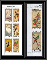 Ajman - 2638a N°809/816 A HOKUSAI Cigogne Crane Stork Oiseaux Birds Peinture Tableaux Paintings ** MNH  - Ooievaars