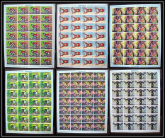 Ajman - 2647d/ N°2925/2930 B Apes And Monkeys Singes Non Dentelé Imperf ** MNH Bloc 4 Feuilles Sheets 1973 28 Séries - Monkeys